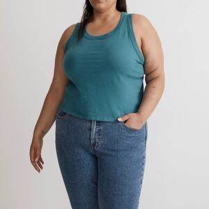 MADEWELL Plus Softfade Cotton Boxy-Crop Tank SIZE 1X